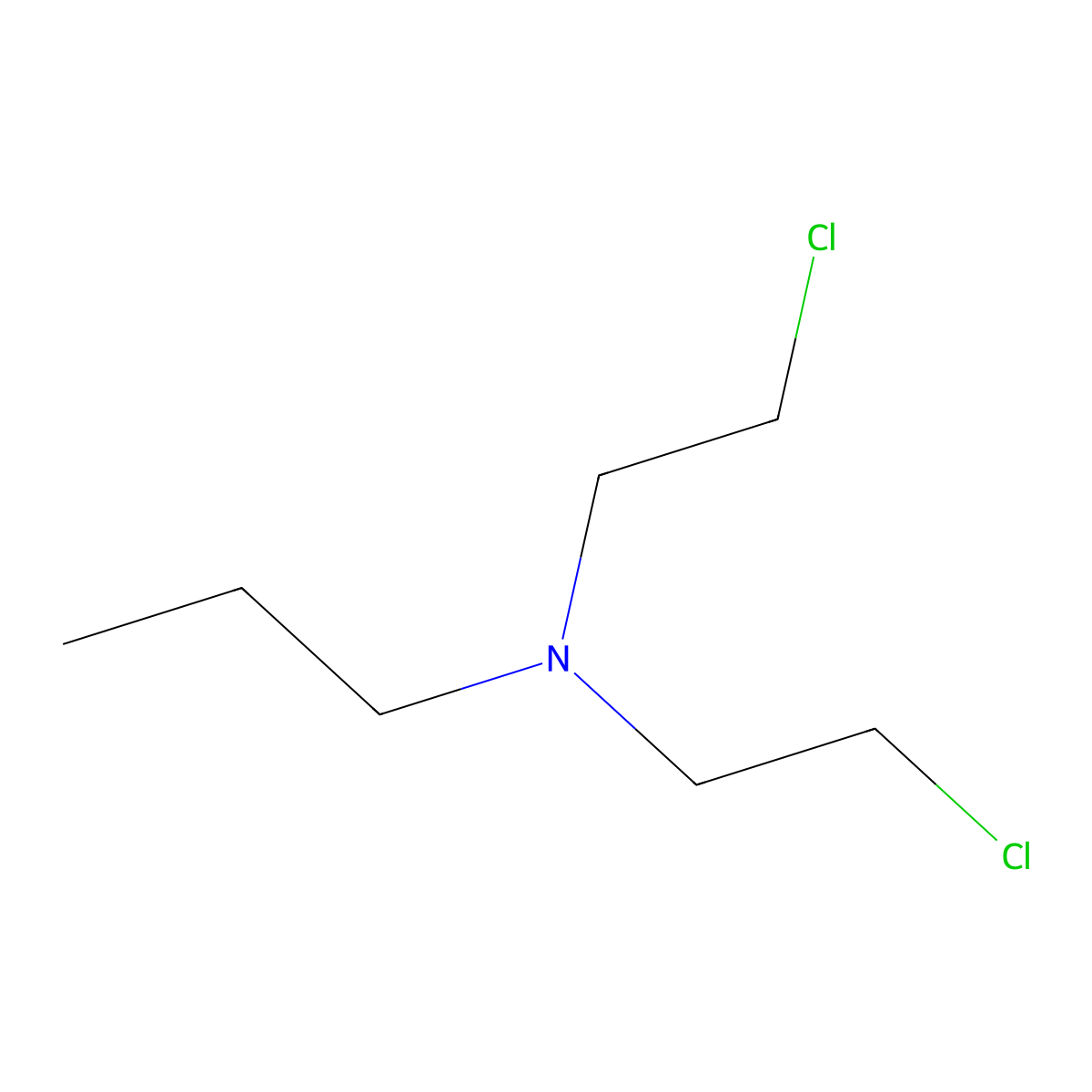 Propylamine, N,N-bis(2-chloroethyl)- molecular structure, CAS 621-68-1