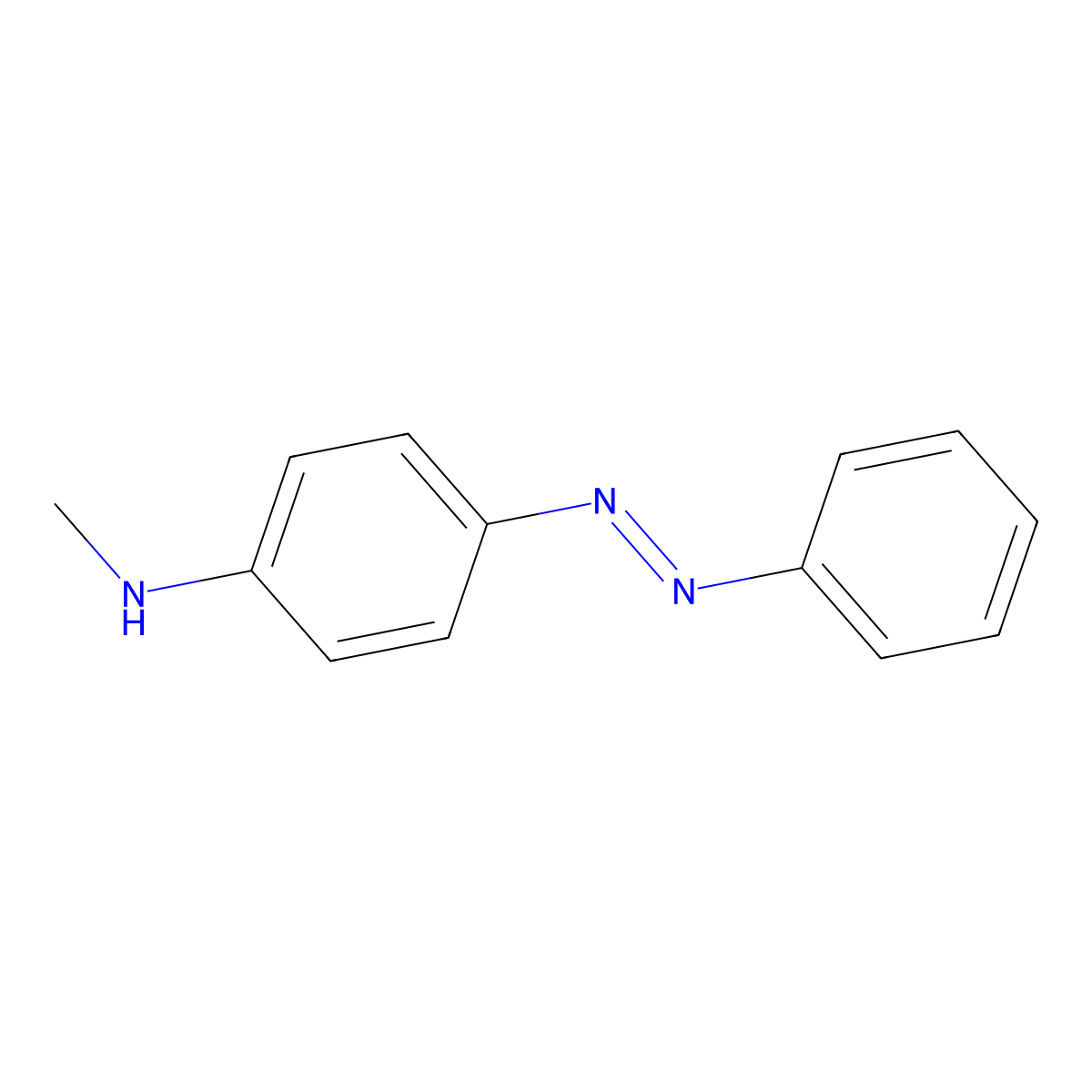N-Methyl-4-(2-phenyldiazenyl)benzenamine molecular structure, CAS 621-90-9