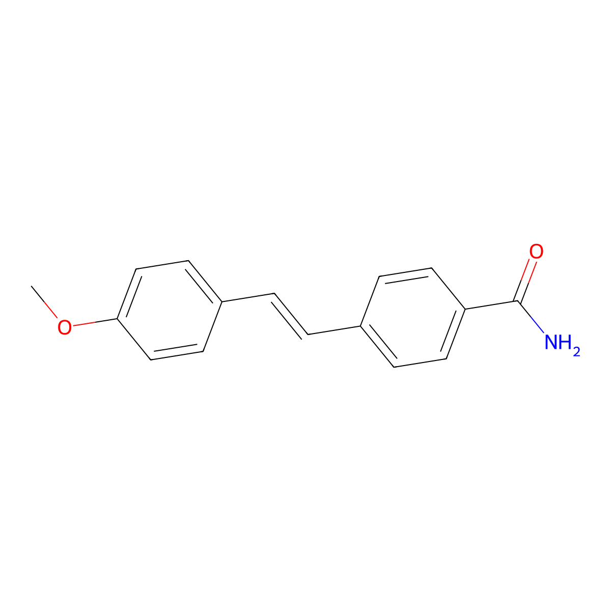 4-[2-(4-Methoxyphenyl)ethenyl]benzamide molecular structure, CAS 62100-07-6