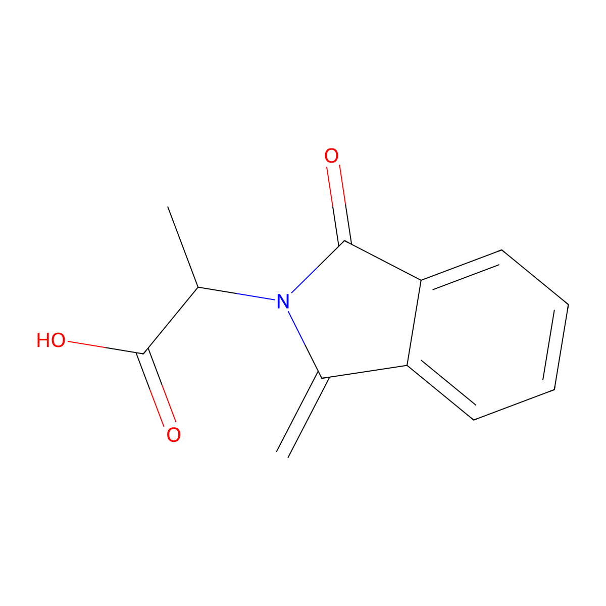 2-(1-methylidene-3-oxo-2,3-dihydro-1H-isoindol-2-yl)propanoic acid molecular structure, CAS 62100-29-2