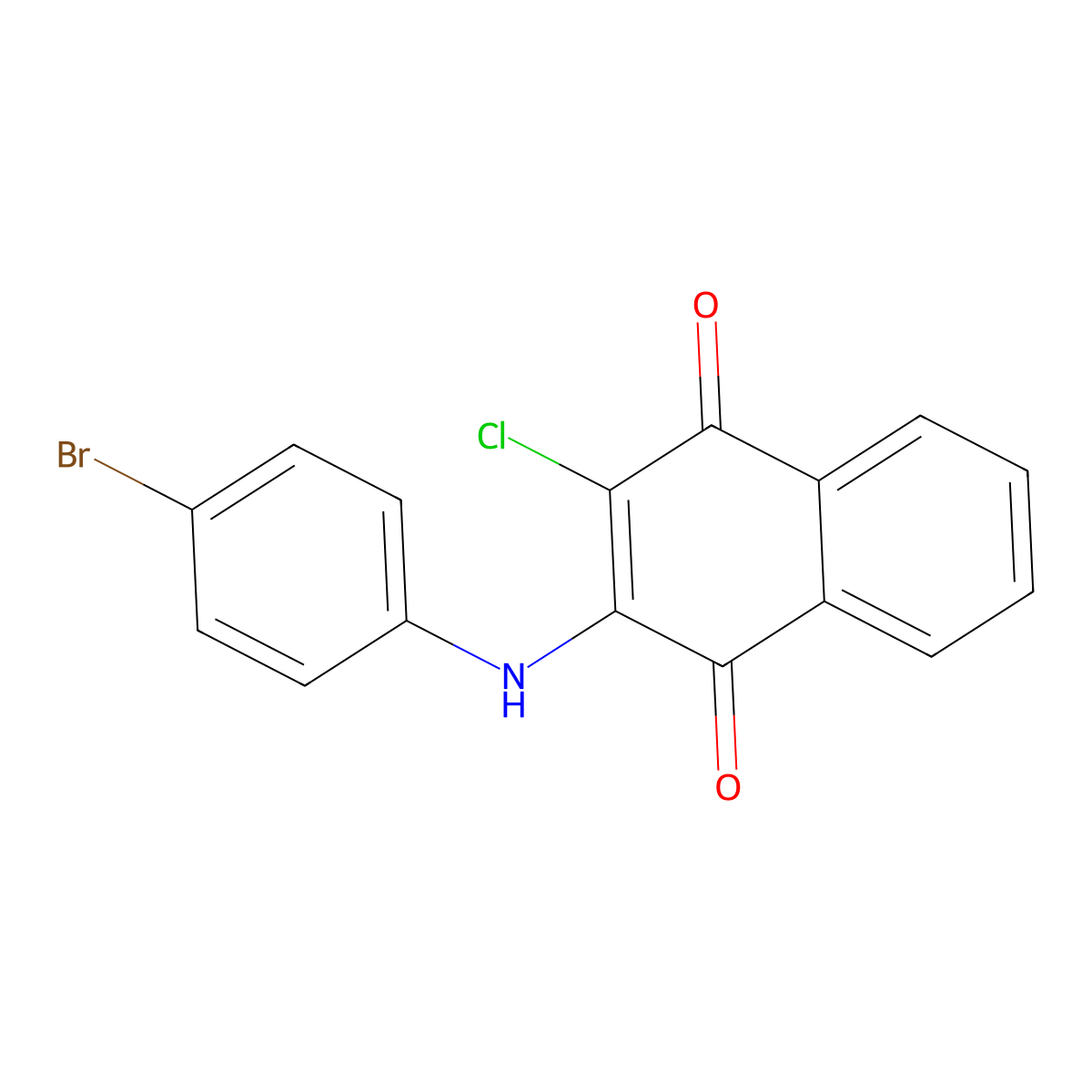 2-(4-Bromoanilino)-3-chloronaphthalene-1,4-dione molecular structure, CAS 62101-45-5