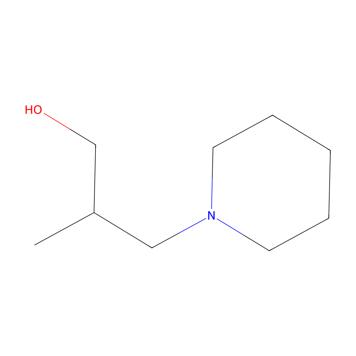 2-Methylpiperidine-1-propanol molecular structure, CAS 62101-67-1