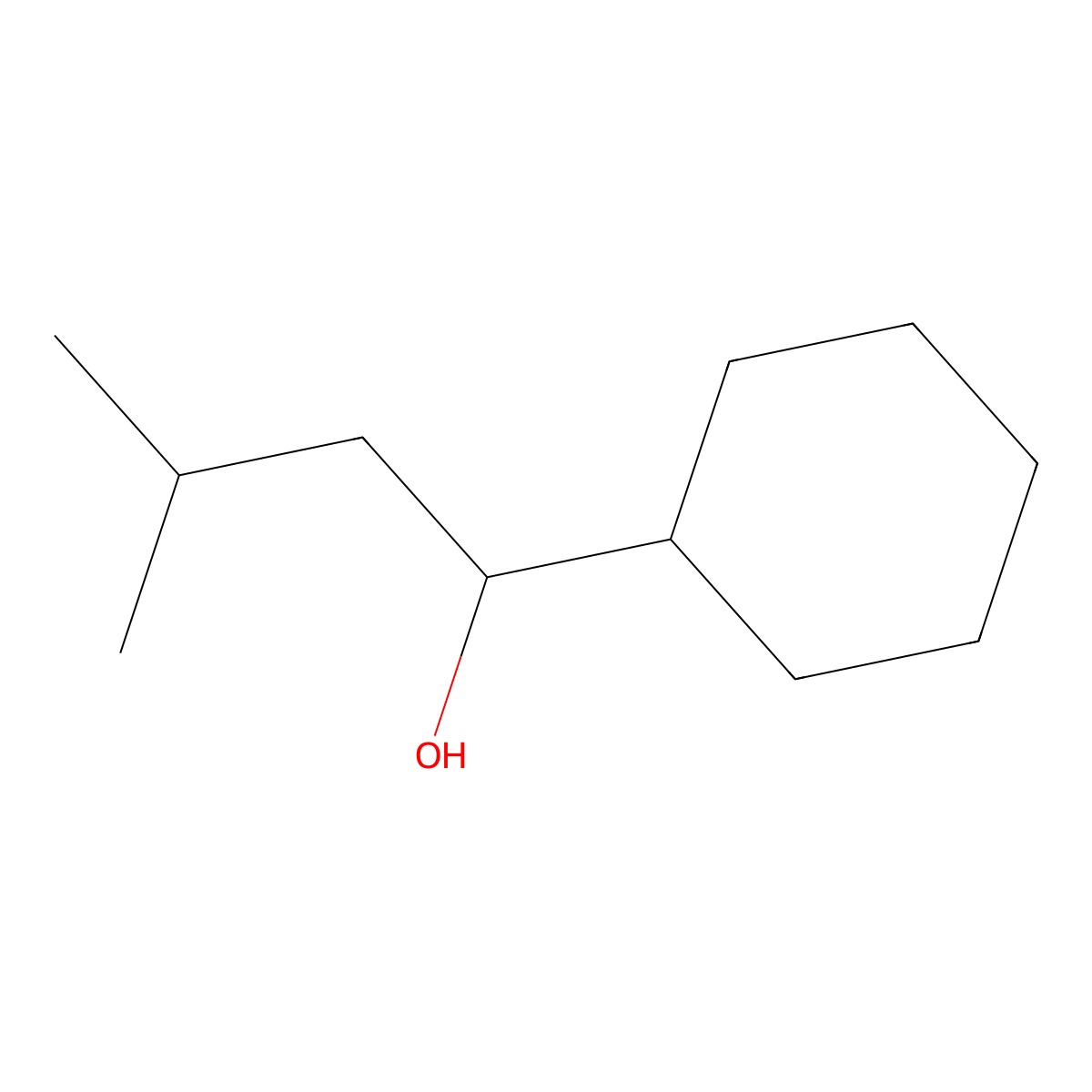 1-Cyclohexyl-3-methylbutan-1-ol molecular structure, CAS 62106-66-5