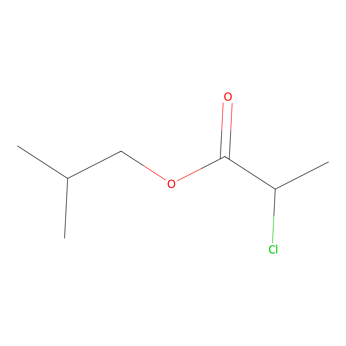 Isobutyl 2-chloropropionate molecular structure, CAS 62108-67-2