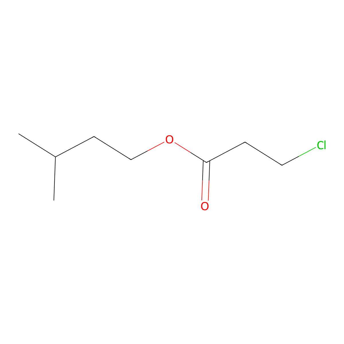 3-Methylbutyl 3-chloropropionate molecular structure, CAS 62108-70-7