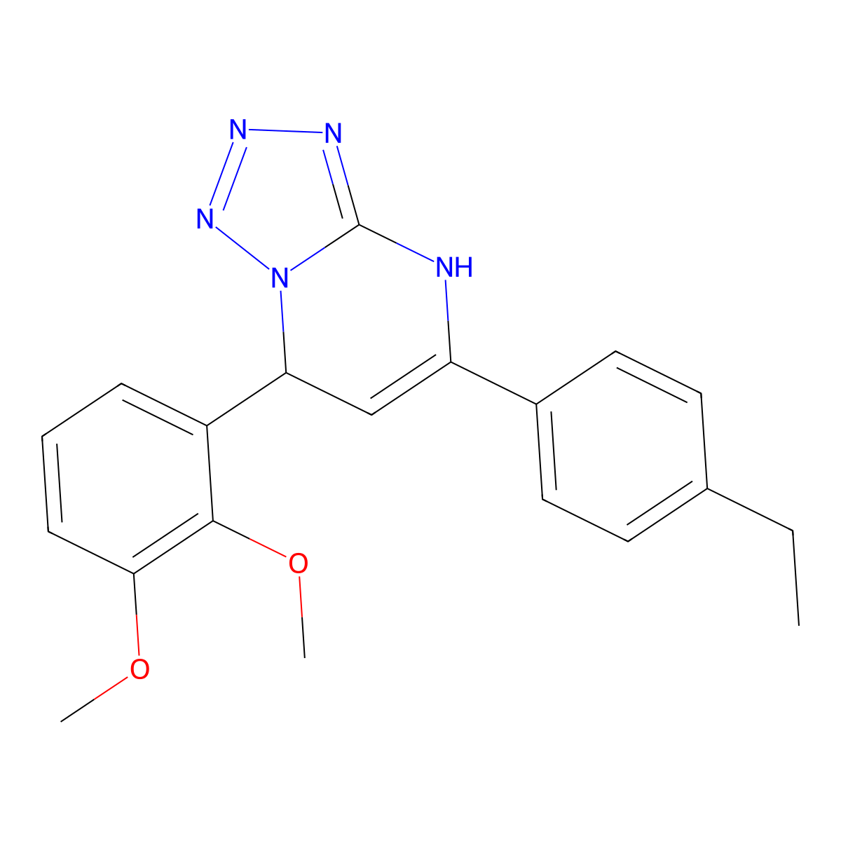 7-(2,3-Dimethoxyphenyl)-5-(4-ethylphenyl)-1,7-dihydrotetrazolo[1,5-a]pyrimidine molecular structure, CAS 6211-01-4