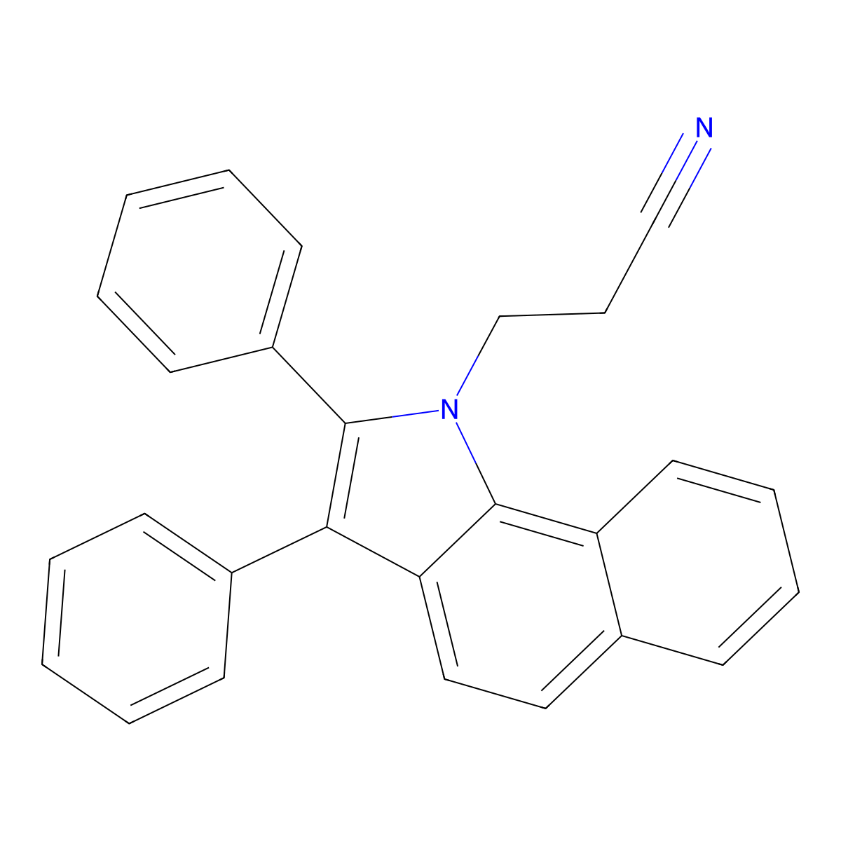 3-(2,3-diphenyl-1H-benzo[g]indol-1-yl)propanenitrile molecular structure, CAS 6211-62-7