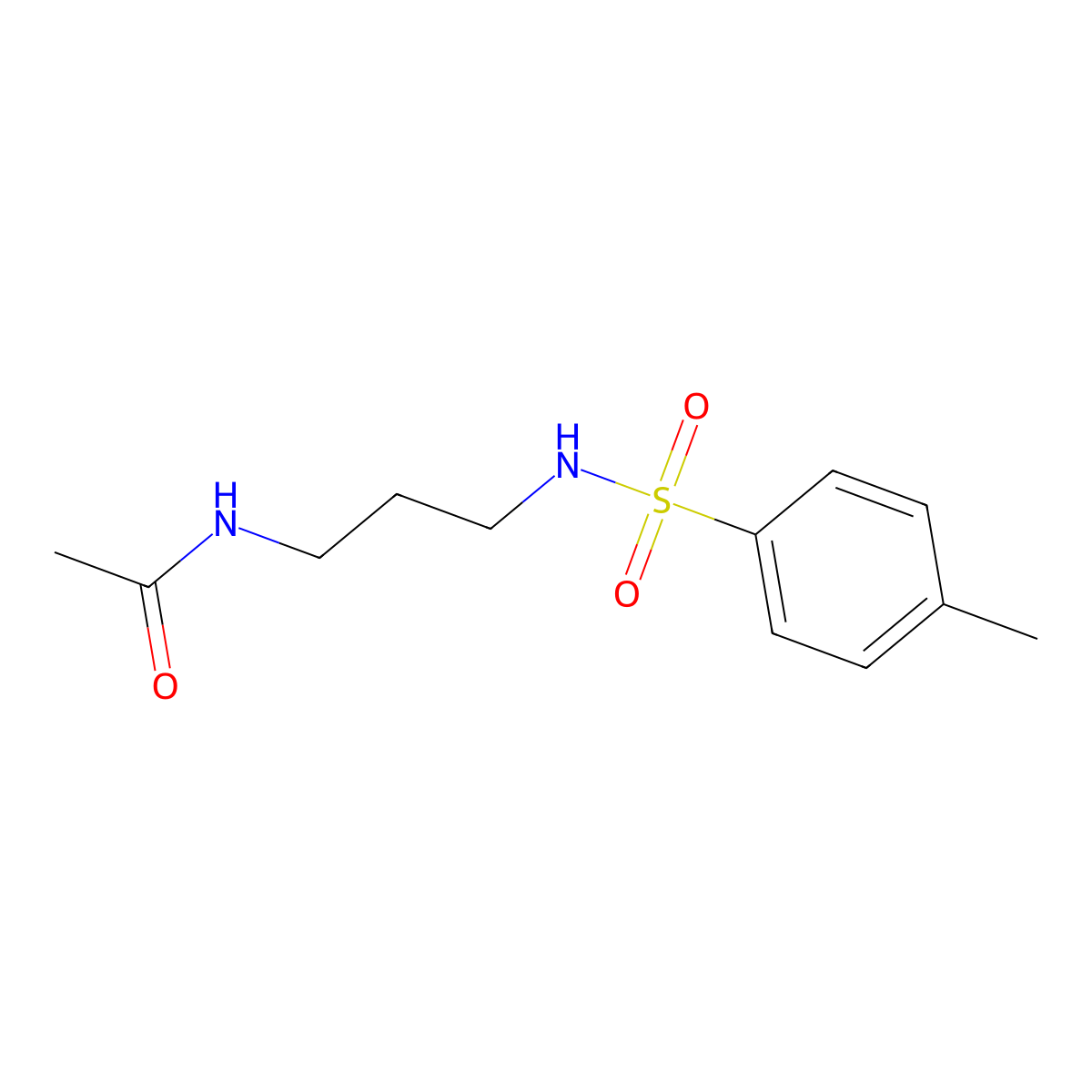 N-(3-{[(4-methylphenyl)sulfonyl]amino}propyl)acetamide molecular structure, CAS 62110-25-2