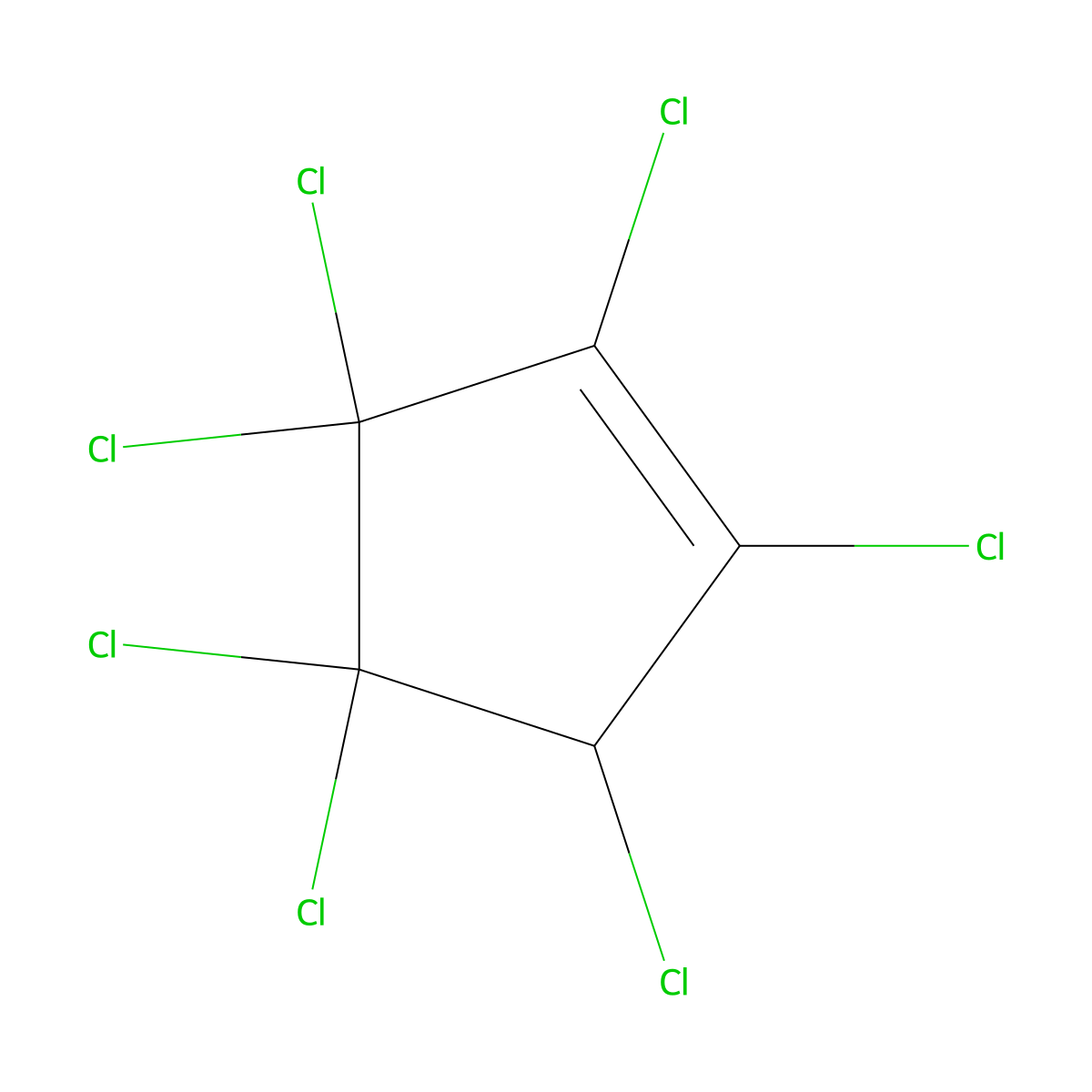 Heptachlorocyclopentene molecular structure, CAS 62111-47-1