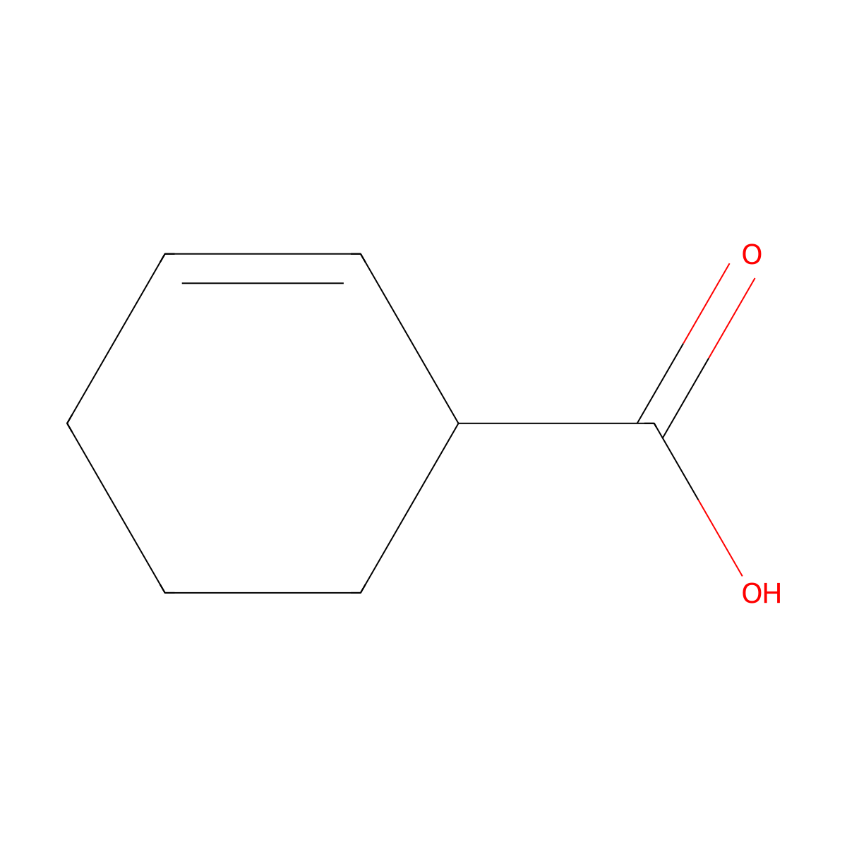 Cyclohex-2-ene-1-carboxylic acid molecular structure, CAS 62115-15-5