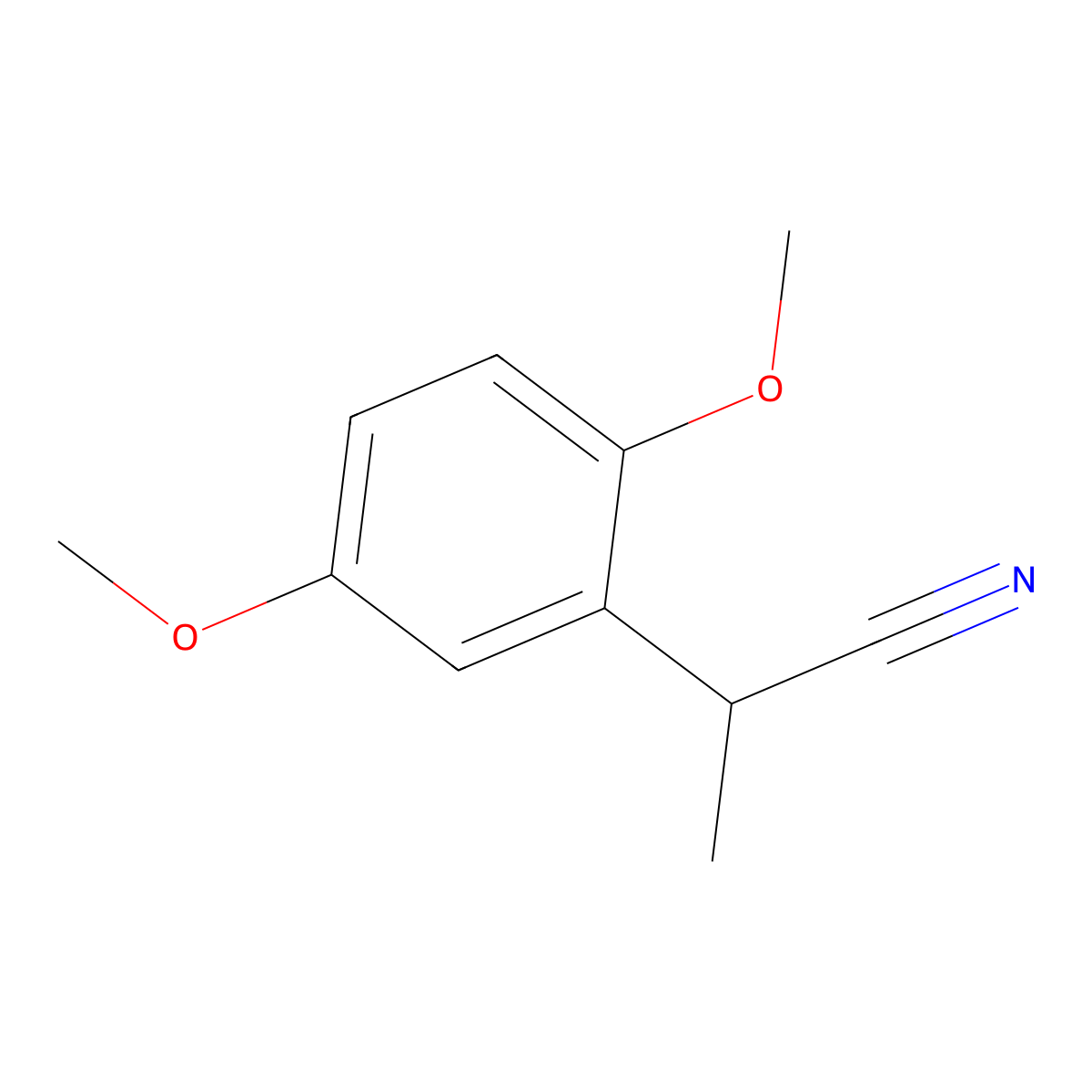 2-(2,5-Dimethoxyphenyl)propanenitrile molecular structure, CAS 62115-72-4