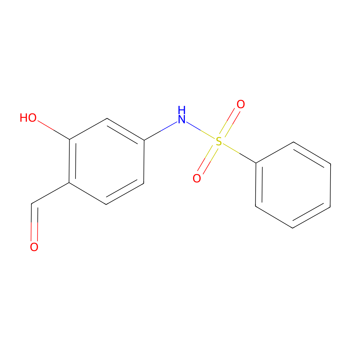 N-(4-Formyl-3-hydroxyphenyl)benzenesulphonamide molecular structure, CAS 62119-69-1