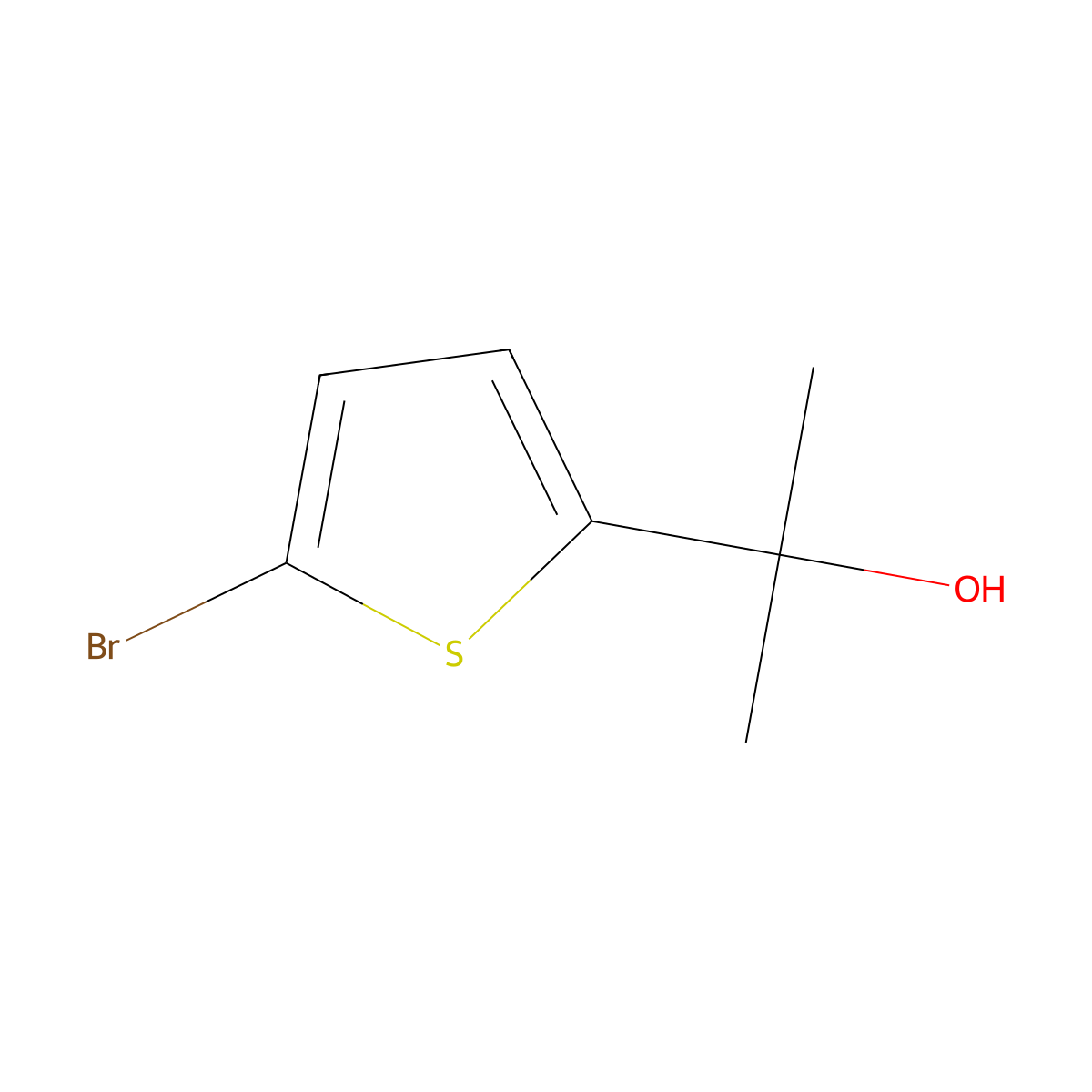5-Bromo-alpha,alpha-dimethyl-2-thiophenemethanol molecular structure, CAS 62119-83-9