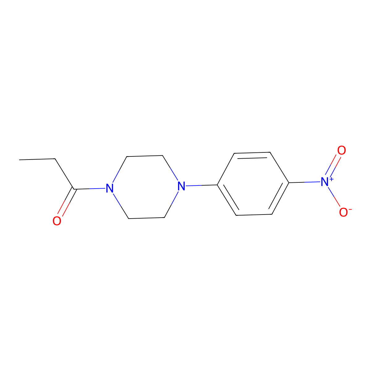 1-[4-(4-Nitrophenyl)piperazin-1-yl]propan-1-one molecular structure, CAS 6212-10-8