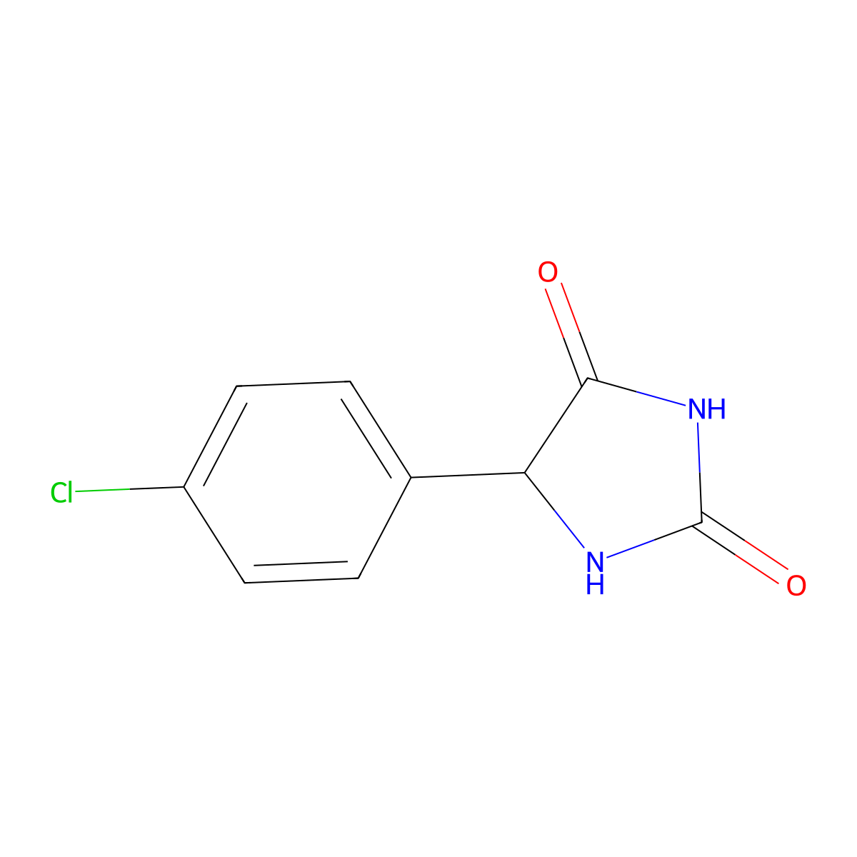 2,4-Imidazolidinedione, 5-(p-chlorophenyl)- molecular structure, CAS 6212-32-4