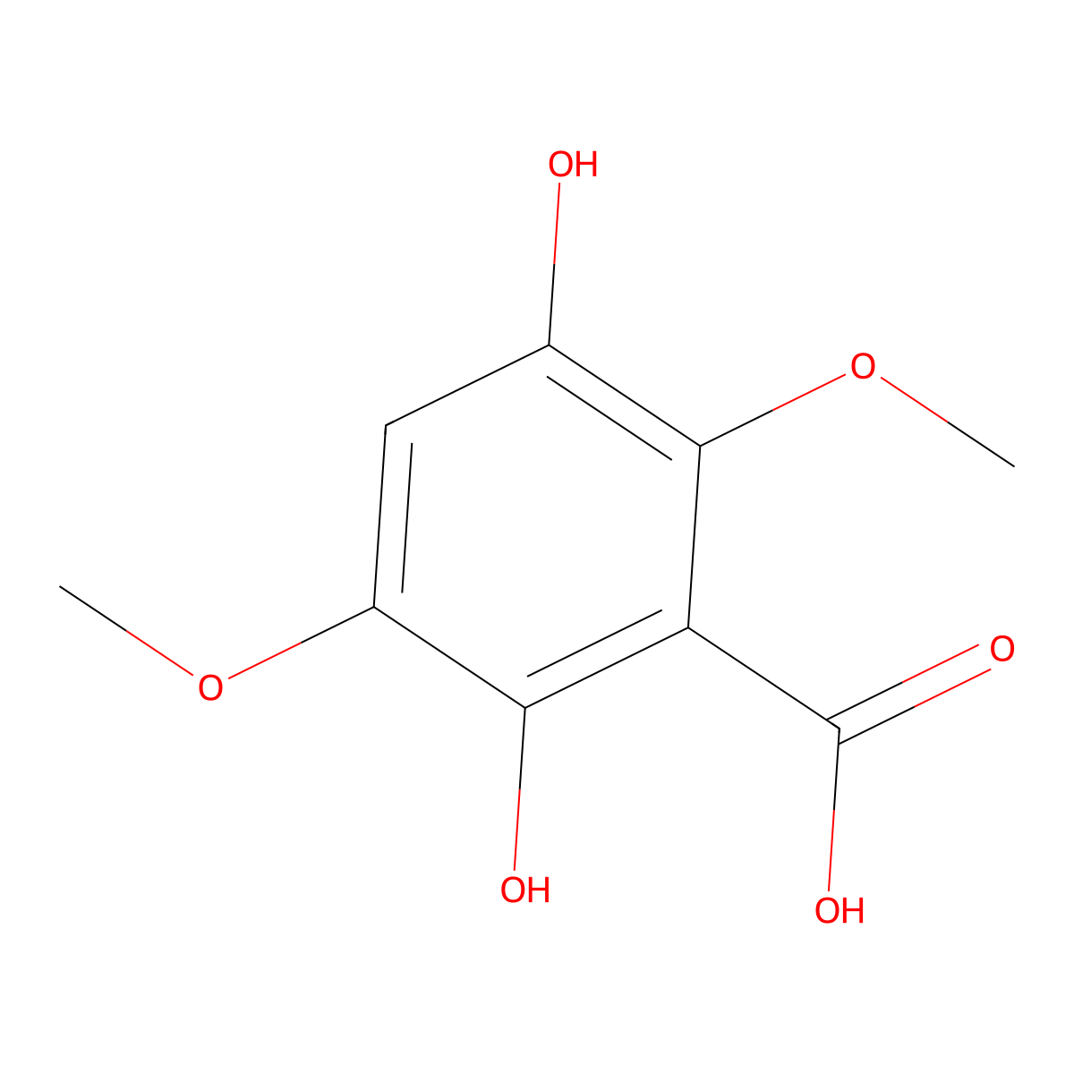 2,5-Dihydroxy-3,6-dimethoxybenzoic acid molecular structure, CAS 6212-41-5