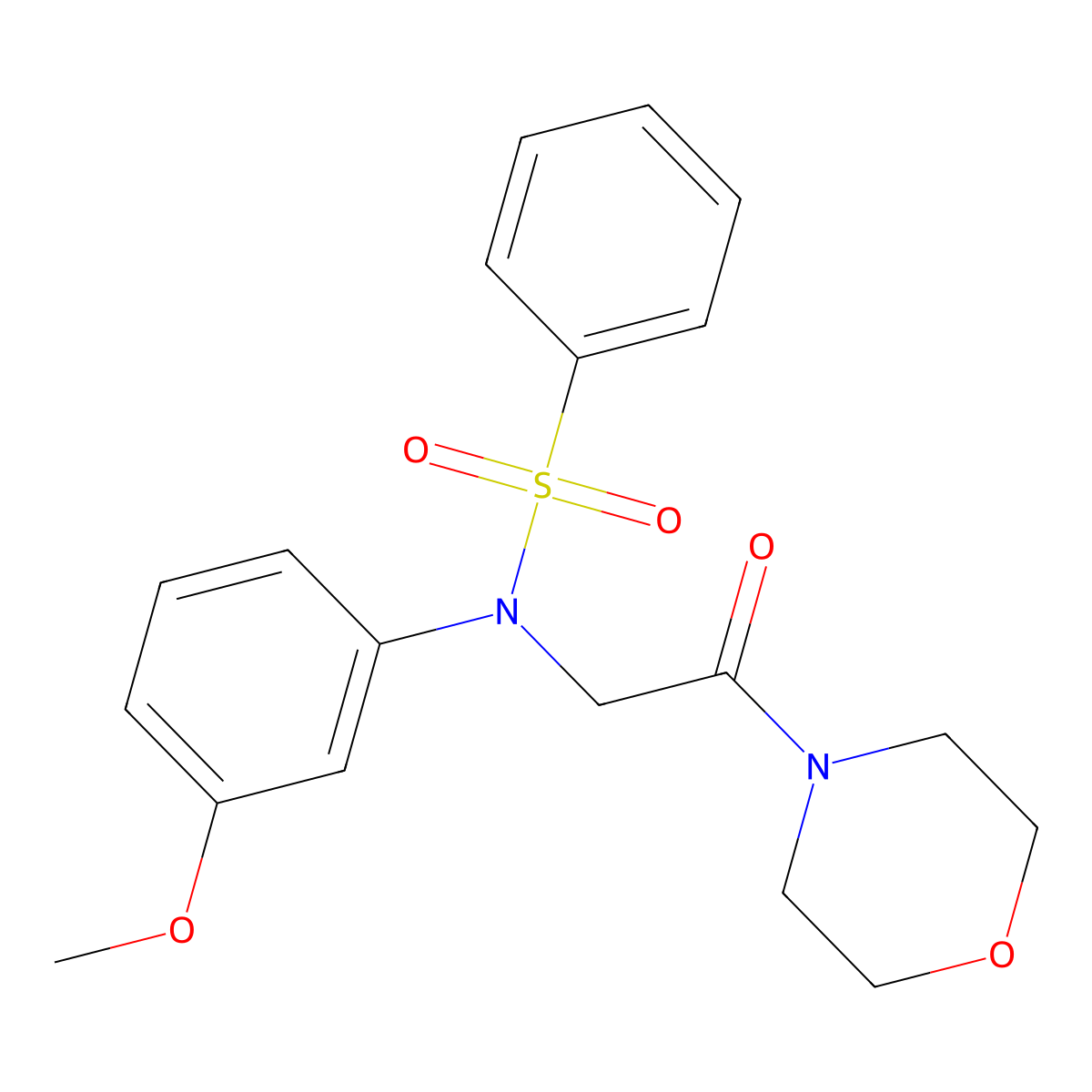 N-(3-methoxyphenyl)-N-[2-(morpholin-4-yl)-2-oxoethyl]benzenesulfonamide molecular structure, CAS 6212-60-8