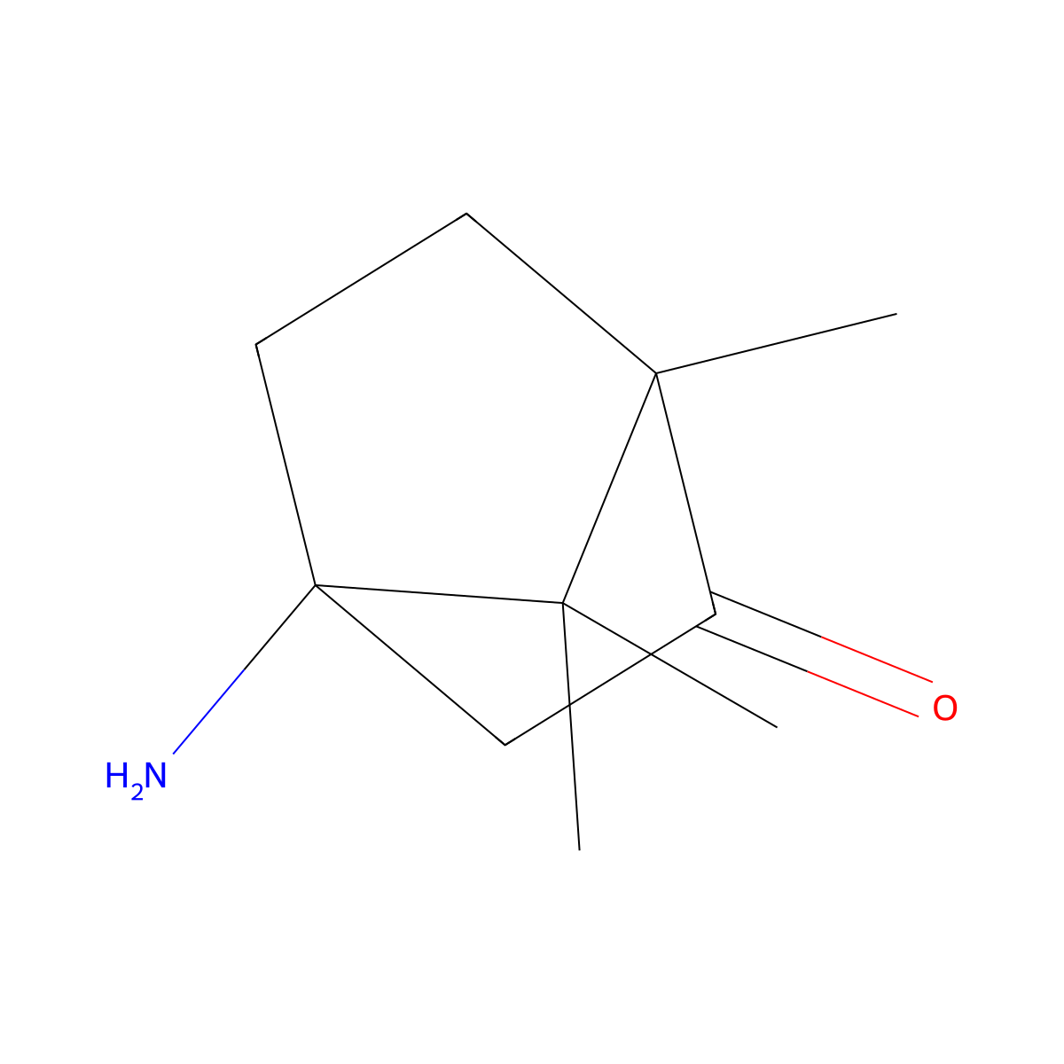 4-Amino-1,7,7-trimethylbicyclo[2.2.1]heptan-2-one molecular structure, CAS 62122-98-9