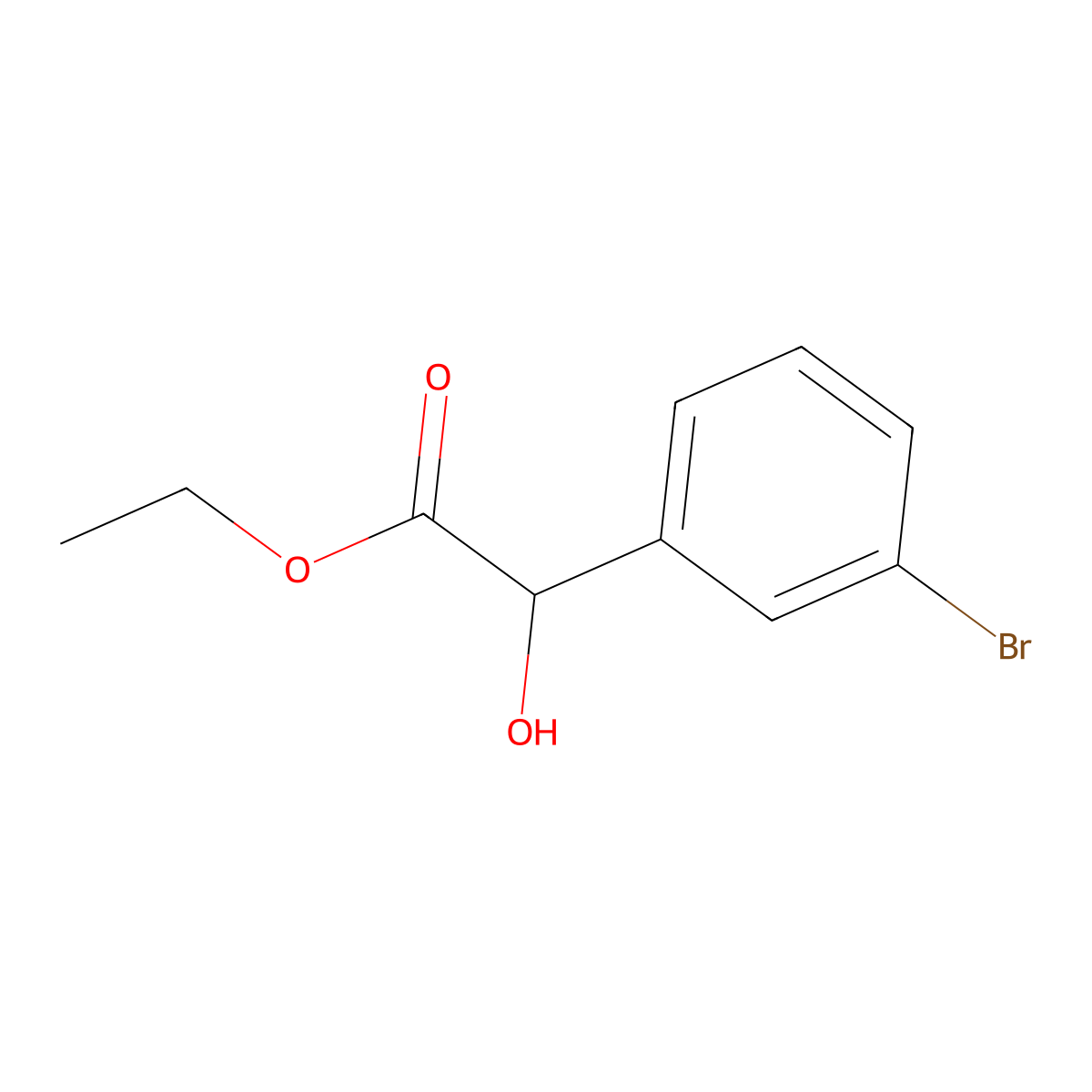 Ethyl 2-(3-bromophenyl)-2-hydroxyacetate molecular structure, CAS 62123-88-0