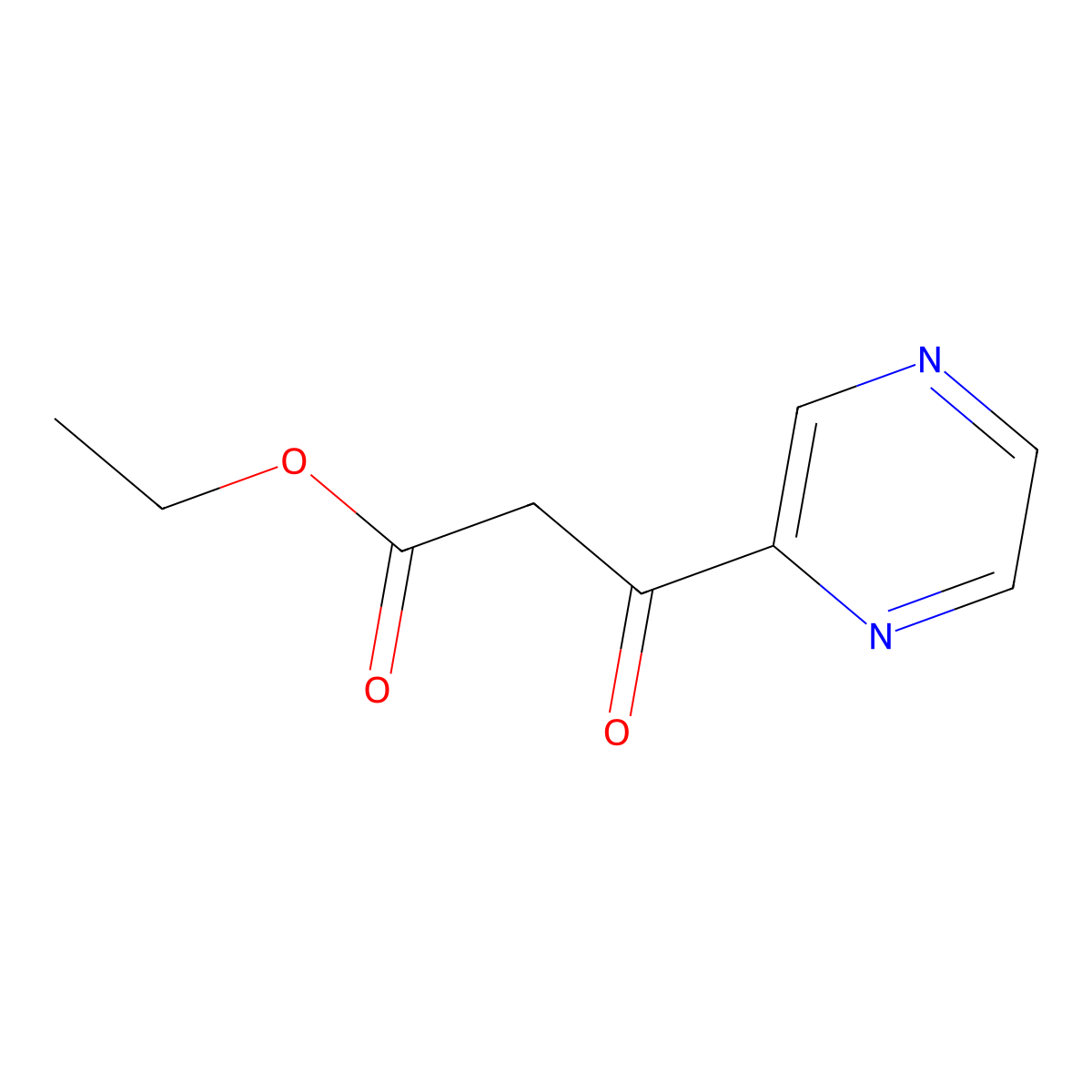 Ethyl beta-oxopyrazinepropionate molecular structure, CAS 62124-77-0