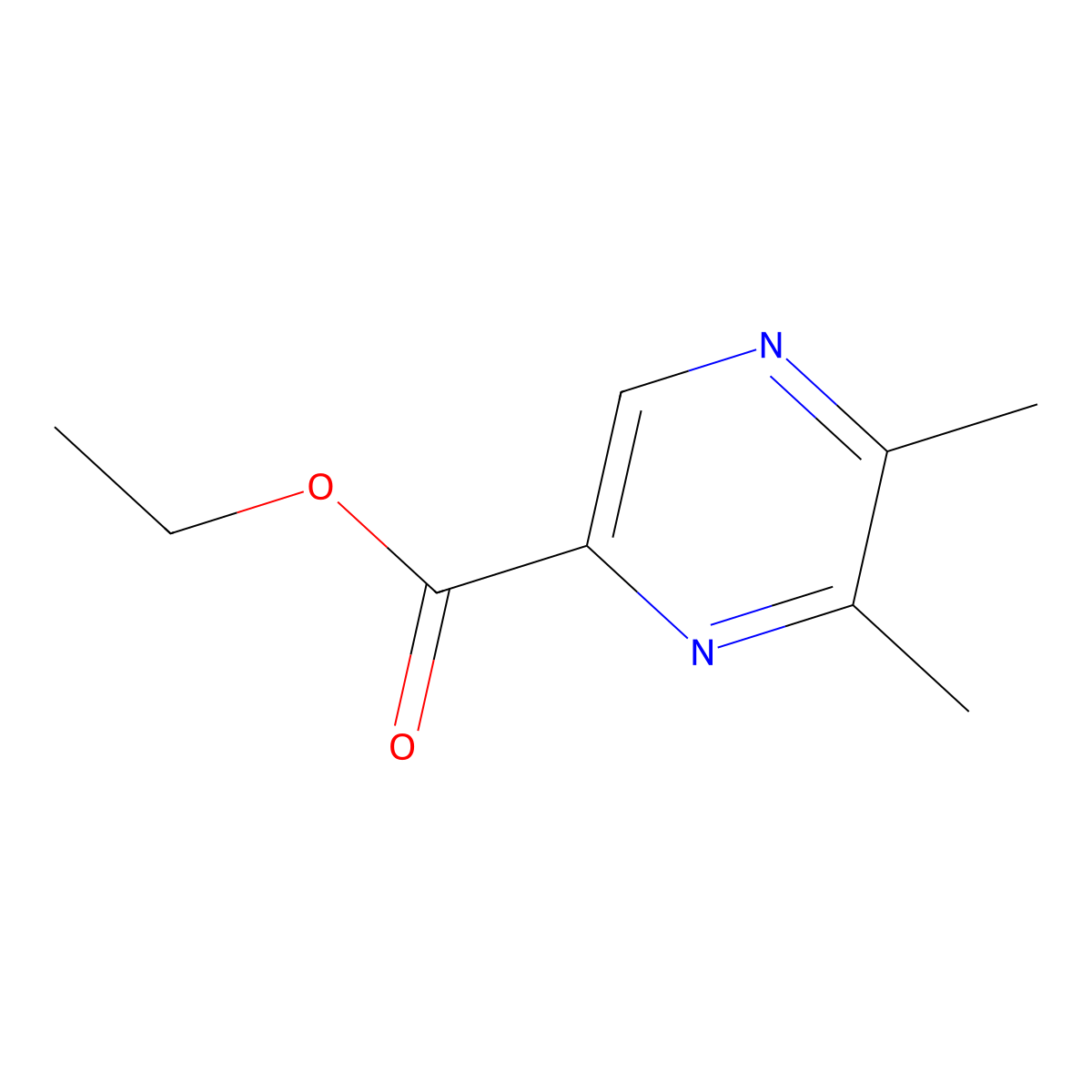 Ethyl 5,6-dimethylpyrazine-2-carboxylate molecular structure, CAS 62124-80-5