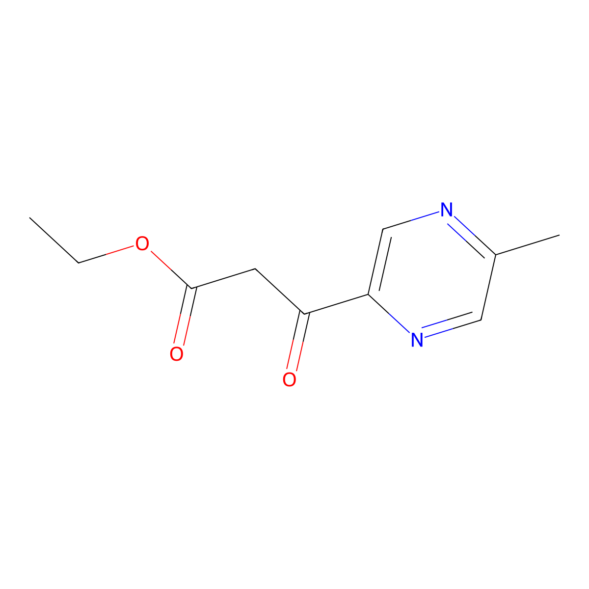 Ethyl 3-(5-methylpyrazin-2-yl)-3-oxopropanoate molecular structure, CAS 62124-83-8