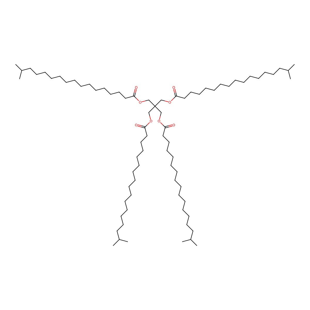 Pentaerythrityl Tetraisostearate molecular structure, CAS 62125-22-8