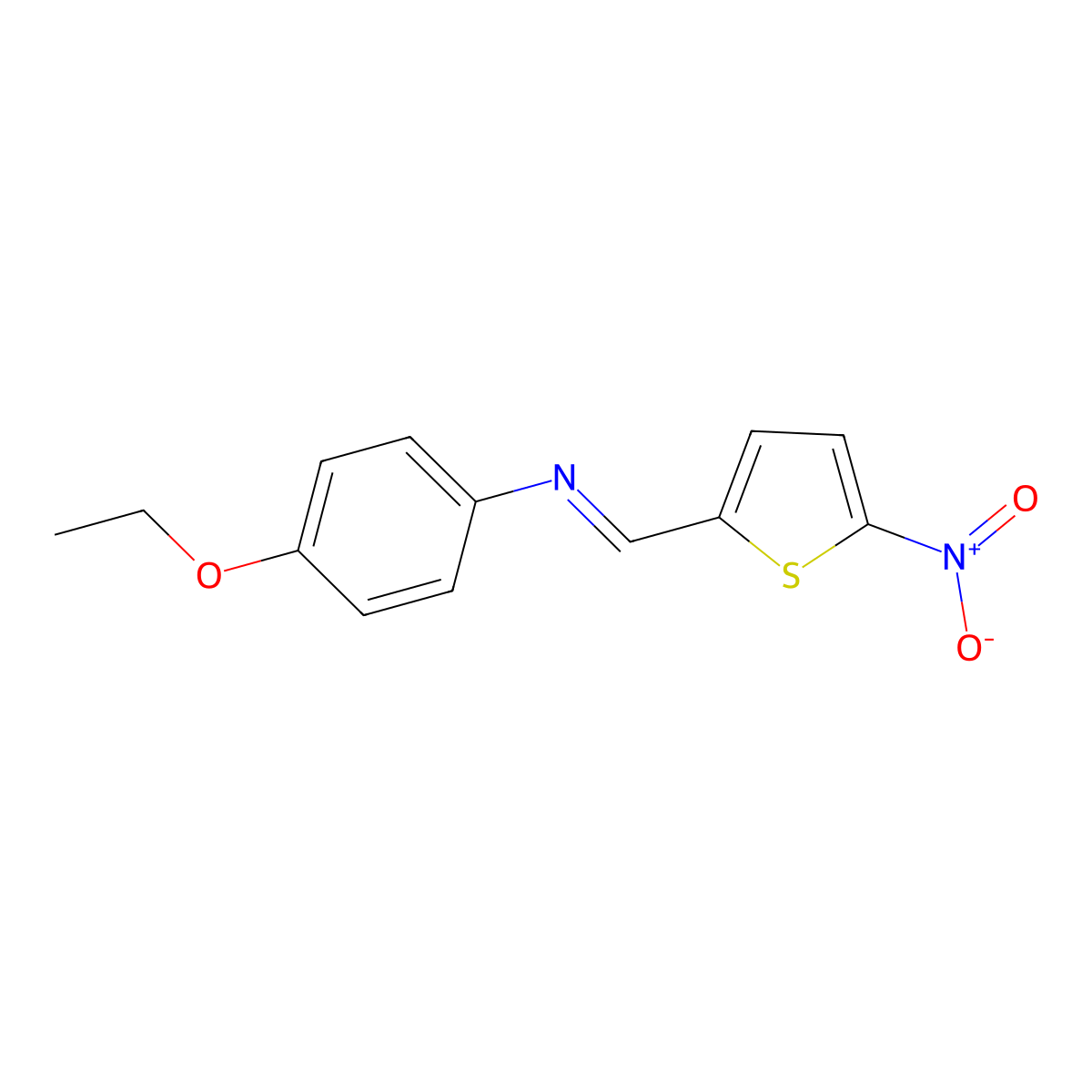 4-ethoxy-N-[(5-nitro-2-thienyl)methylene]aniline molecular structure, CAS 62128-00-1