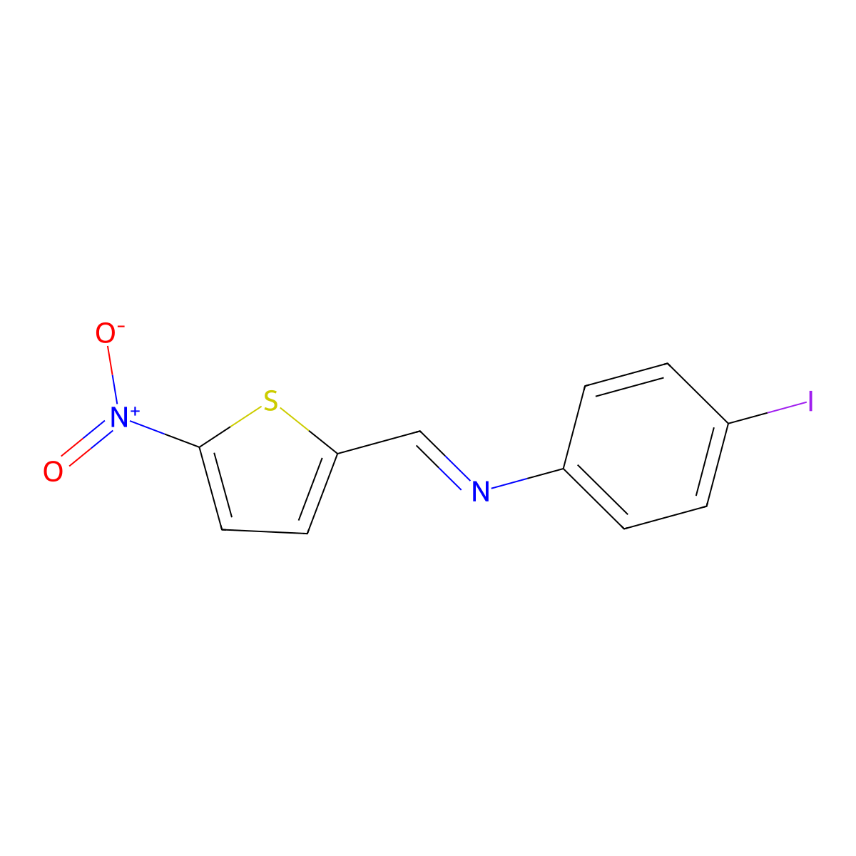 4-iodo-N-[(5-nitro-2-thienyl)methylene]aniline molecular structure, CAS 62128-06-7