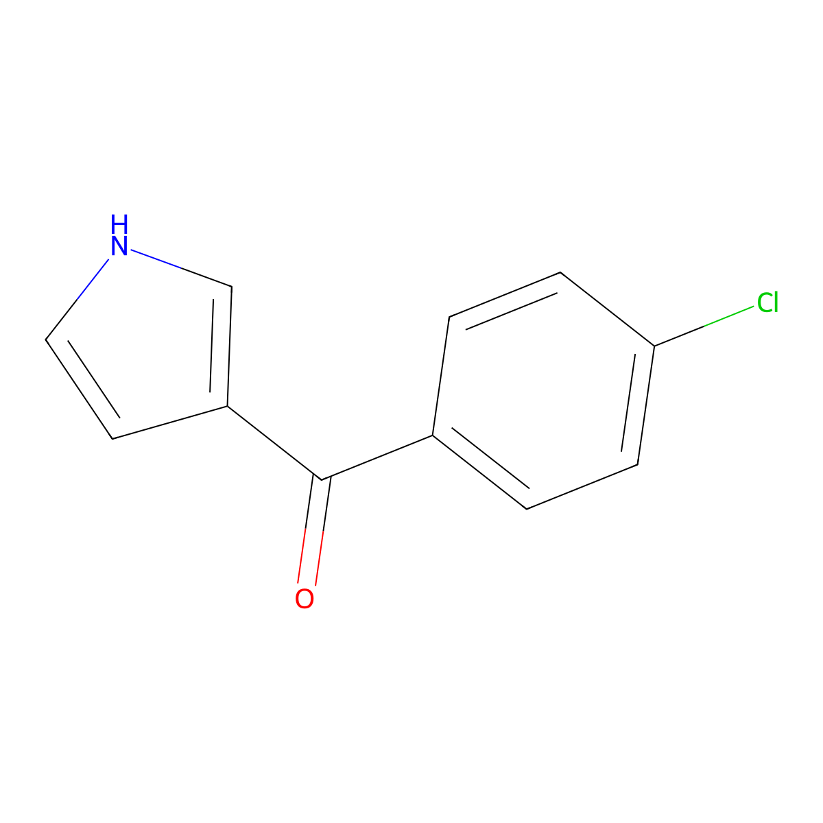 (4-Chlorophenyl)(1H-pyrrol-3-yl)methanone molecular structure, CAS 62128-38-5