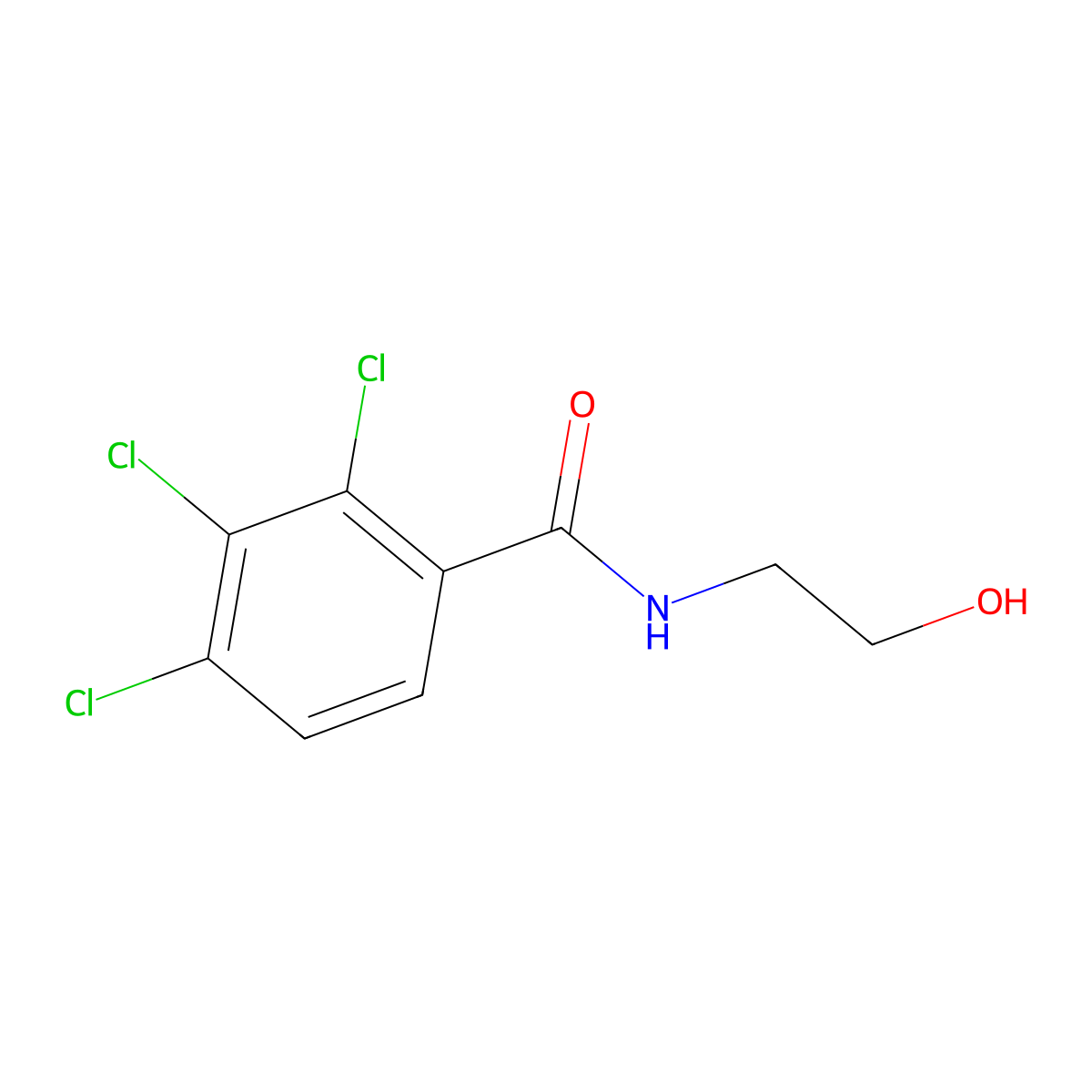 2,3,4-Trichloro-N-(2-hydroxyethyl)benzamide molecular structure, CAS 62129-31-1