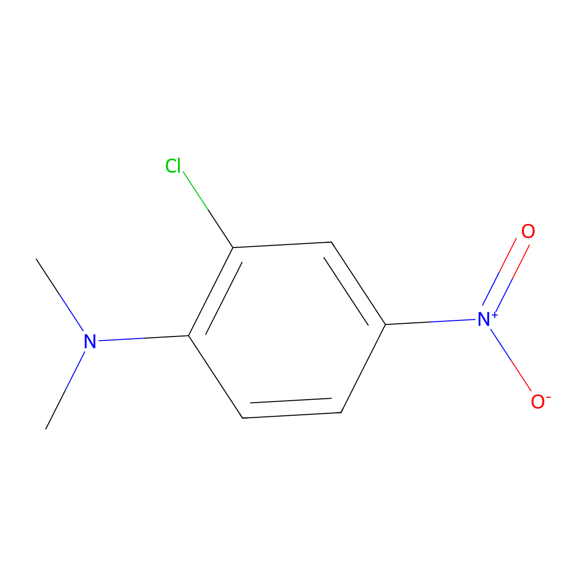 Benzenamine, 2-chloro-N,N-dimethyl-4-nitro- molecular structure, CAS 6213-19-0