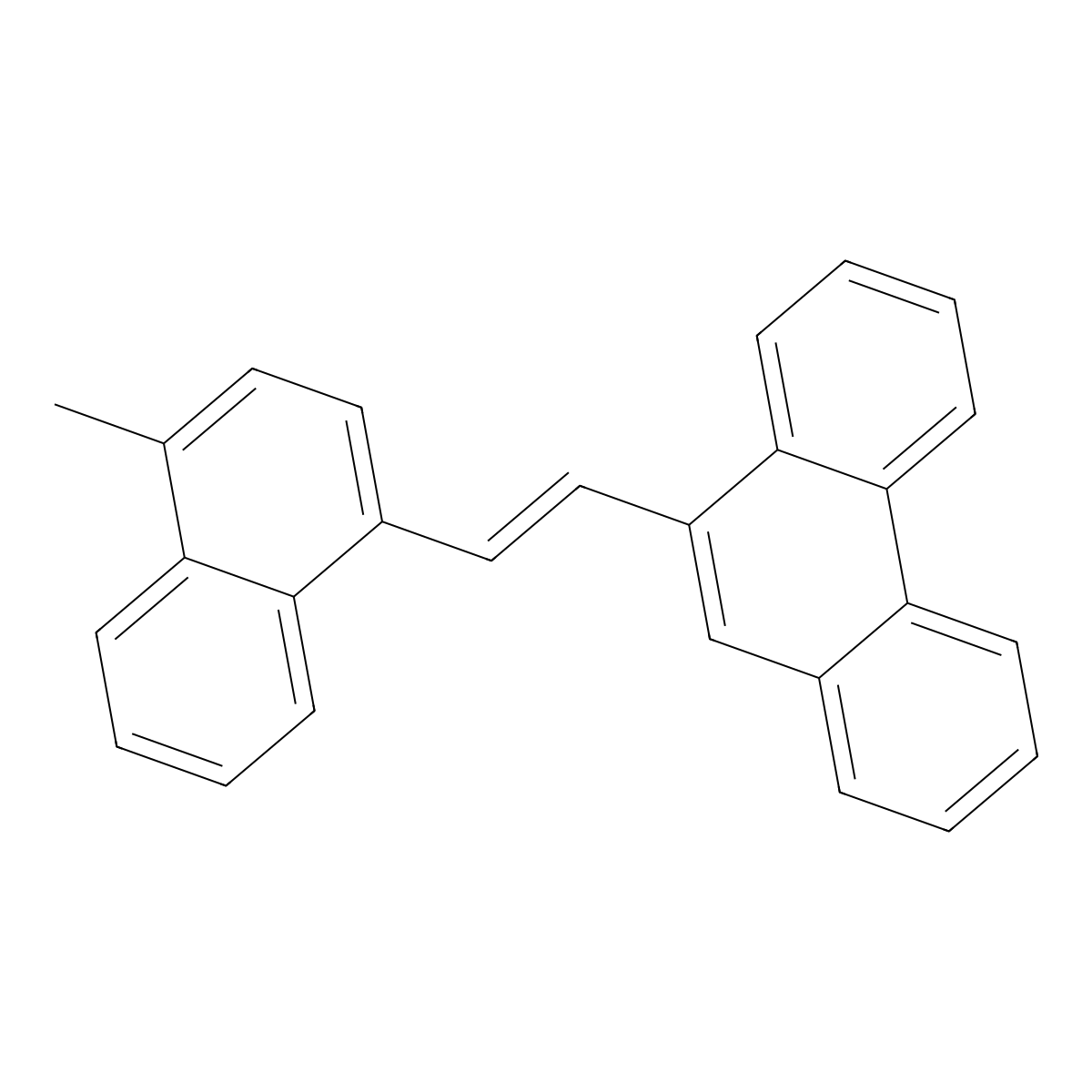 9-[2-(4-Methylnaphthalen-1-yl)ethenyl]phenanthrene molecular structure, CAS 62131-68-4