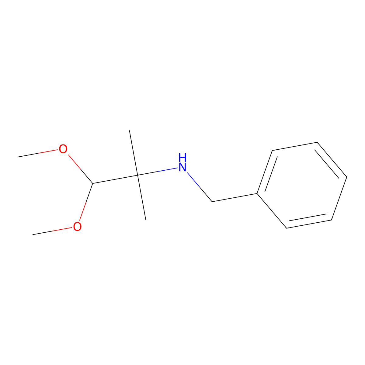 N-Benzyl-1,1-dimethoxy-2-methylpropan-2-amine molecular structure, CAS 62134-77-4