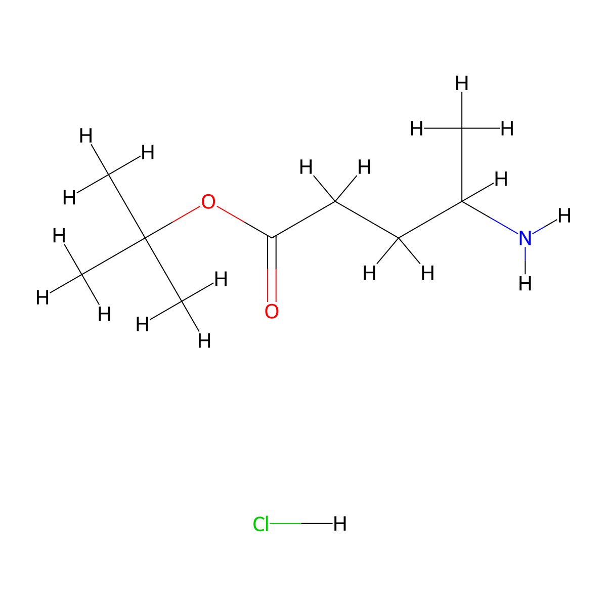Tert-butyl 4-aminopentanoate hydrochloride molecular structure, CAS 62135-72-2