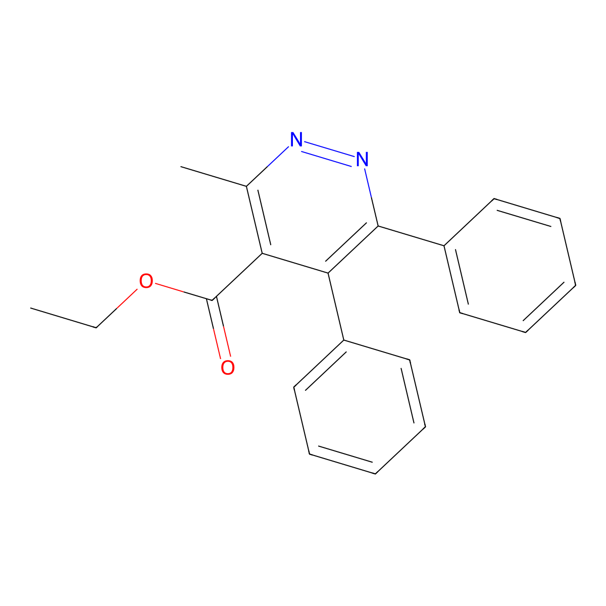 Ethyl 3-methyl-5,6-diphenylpyridazinecarboxylate molecular structure, CAS 62139-82-6