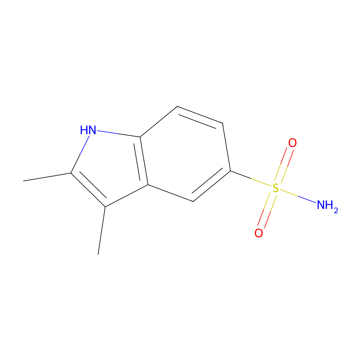 2,3-dimethyl-1H-indole-5-sulfonamide molecular structure, CAS 6214-00-2