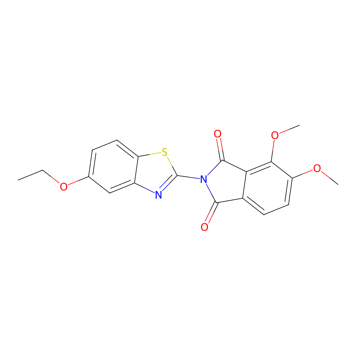 2-(5-Ethoxy-1,3-benzothiazol-2-yl)-4,5-dimethoxyisoindole-1,3-dione molecular structure, CAS 6214-03-5