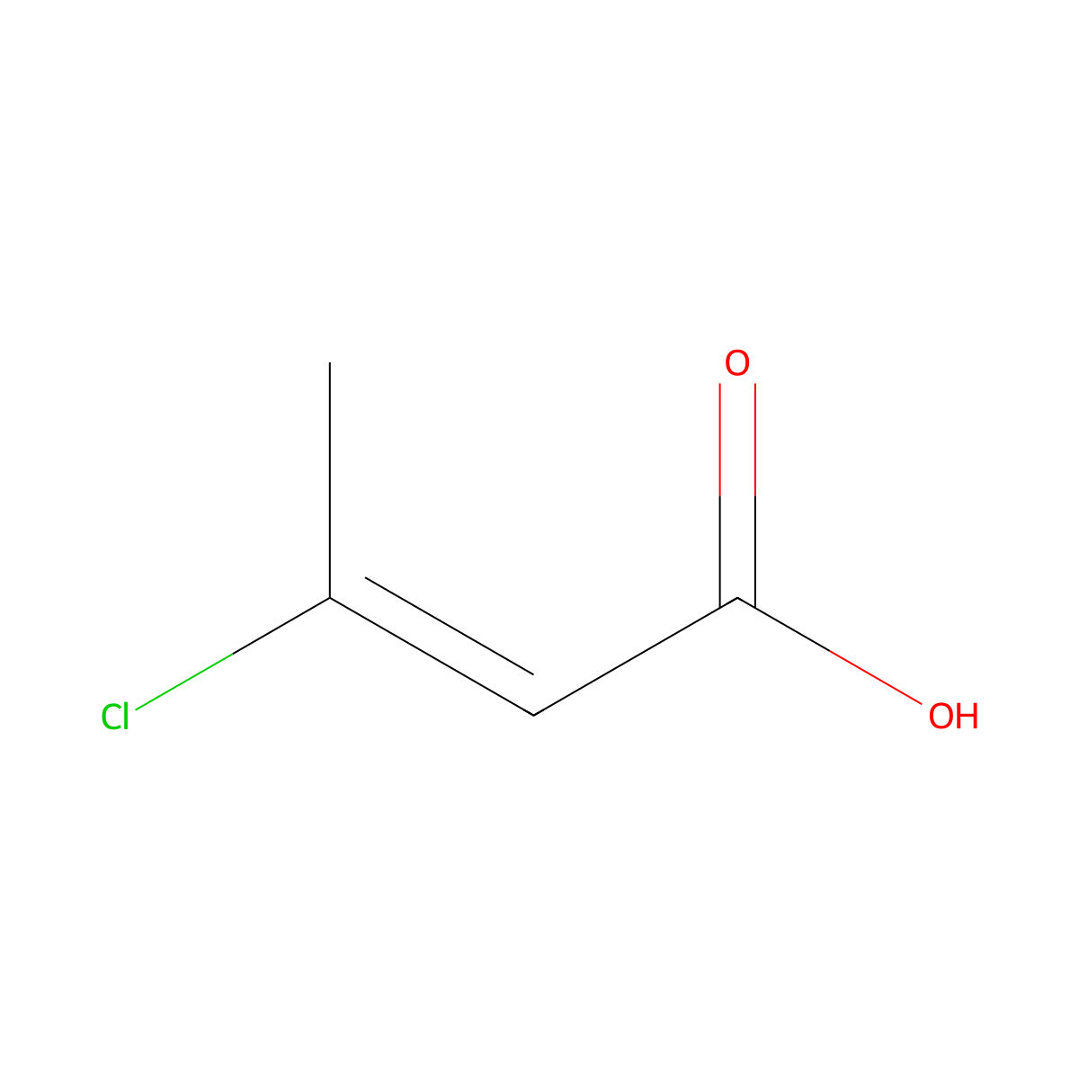 3-Chloro-2-butenoic acid, (2E)- molecular structure, CAS 6214-28-4