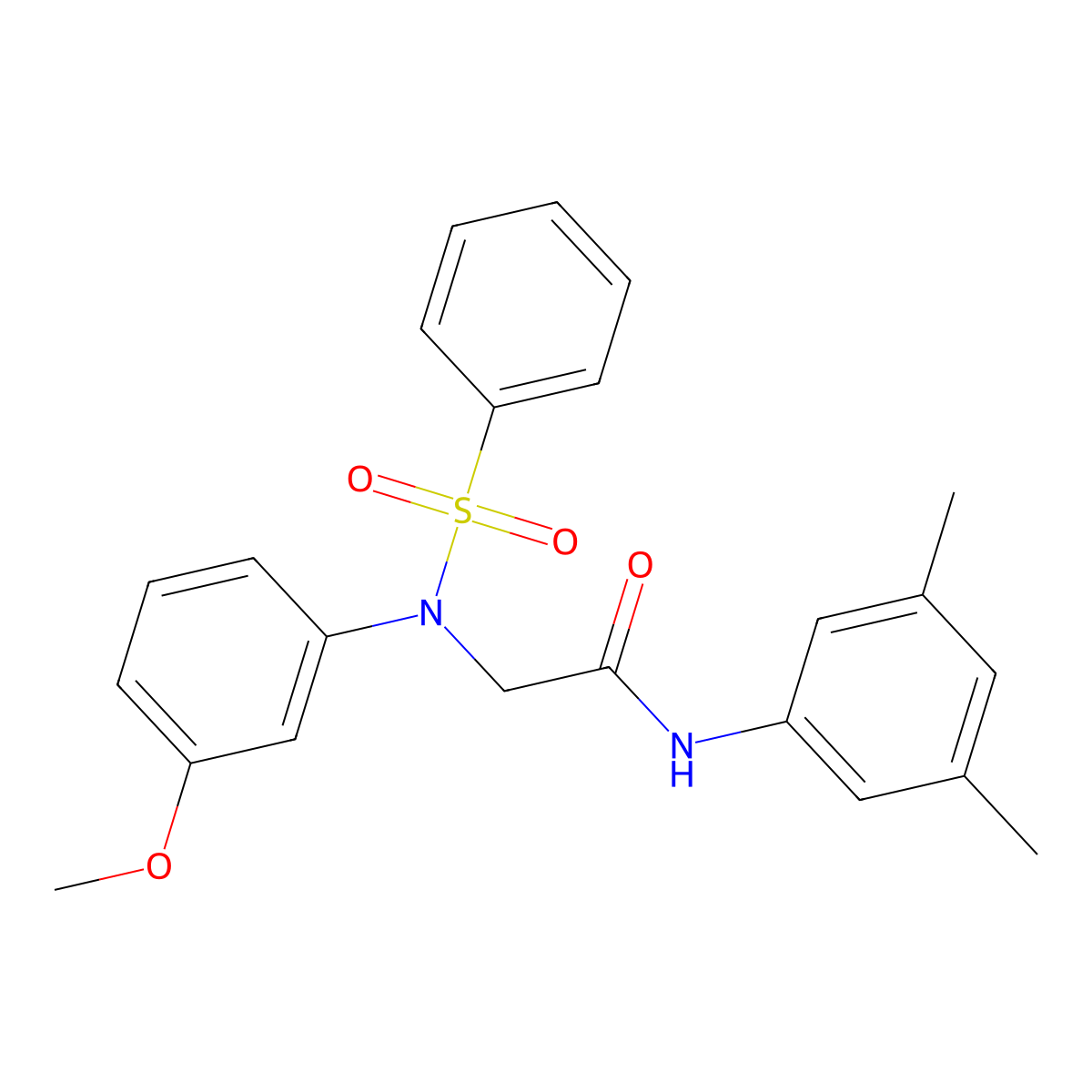 2-[N-(benzenesulfonyl)-3-methoxyanilino]-N-(3,5-dimethylphenyl)acetamide molecular structure, CAS 6214-82-0