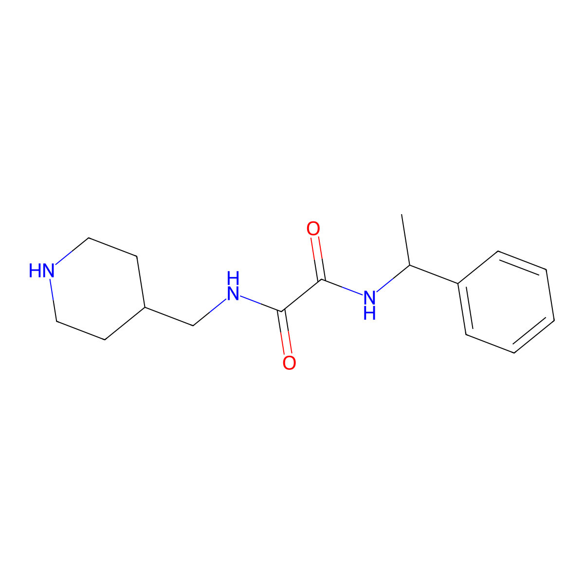 N'-(1-phenylethyl)-N-(piperidin-4-ylmethyl)oxamide molecular structure, CAS 6214-84-2