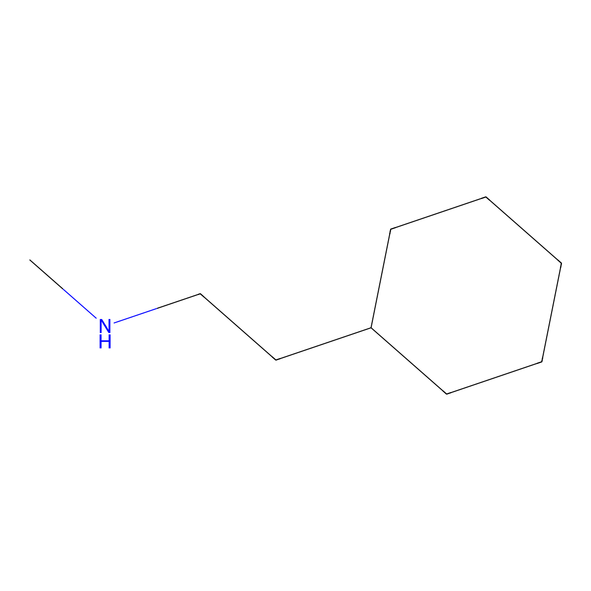 (2-Cyclohexylethyl)(methyl)amine molecular structure, CAS 62141-38-2