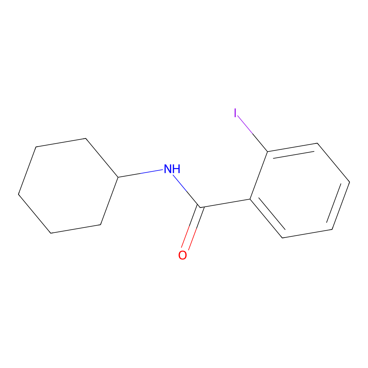 N-cyclohexyl-2-iodobenzamide molecular structure, CAS 62142-03-4