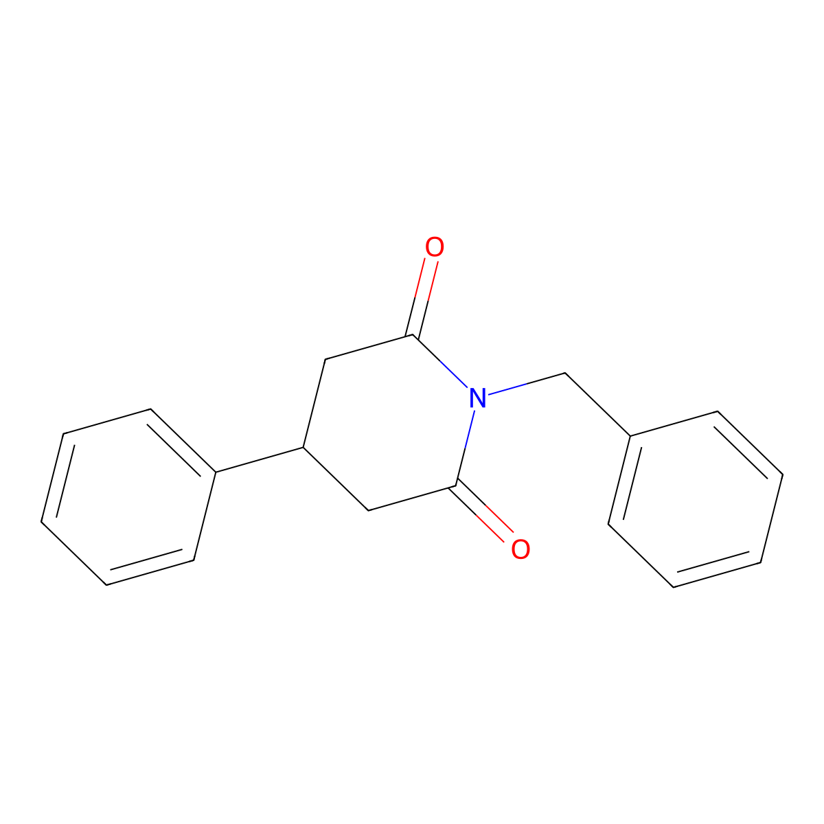 2,6-Piperidinedione, 4-phenyl-1-(phenylmethyl)- molecular structure, CAS 62143-51-5