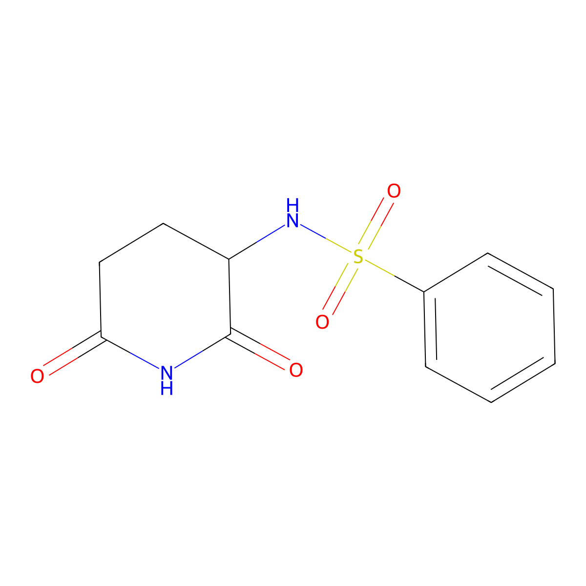 N-(2,6-Dioxopiperidin-3-yl)benzenesulfonamide molecular structure, CAS 62143-63-9