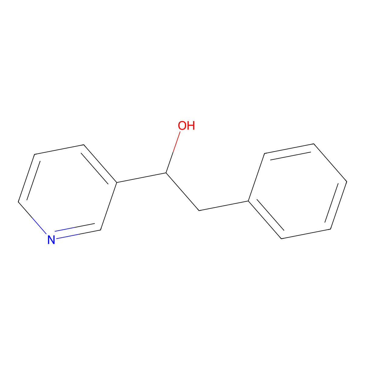 2-Phenyl-1-(pyridin-3-yl)ethan-1-ol molecular structure, CAS 62144-08-5
