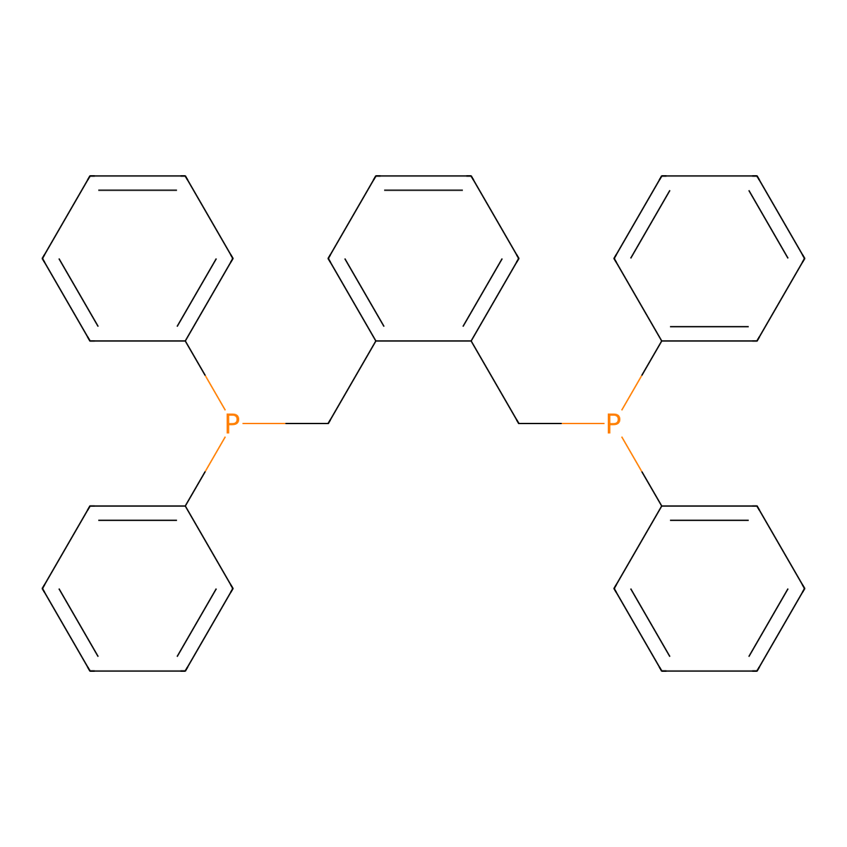 1,2-Bis(diphenylphosphinomethyl)benzene molecular structure, CAS 62144-65-4