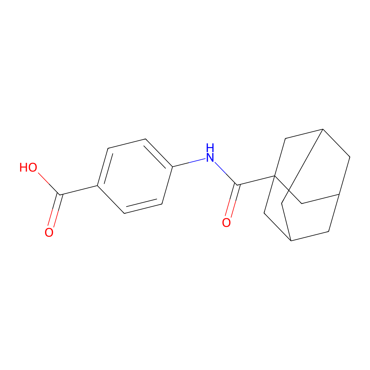 4-[(1-Adamantylcarbonyl)amino]benzoic acid molecular structure, CAS 62144-92-7