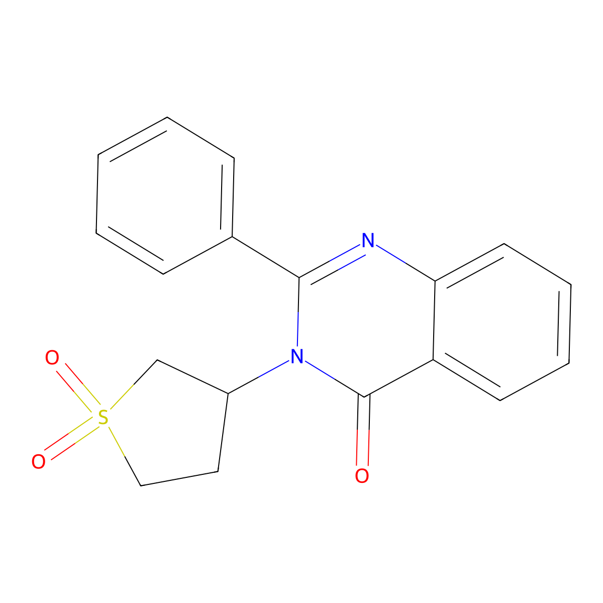 3-(1,1-dioxidotetrahydrothiophen-3-yl)-2-phenylquinazolin-4(3H)-one molecular structure, CAS 6215-06-1