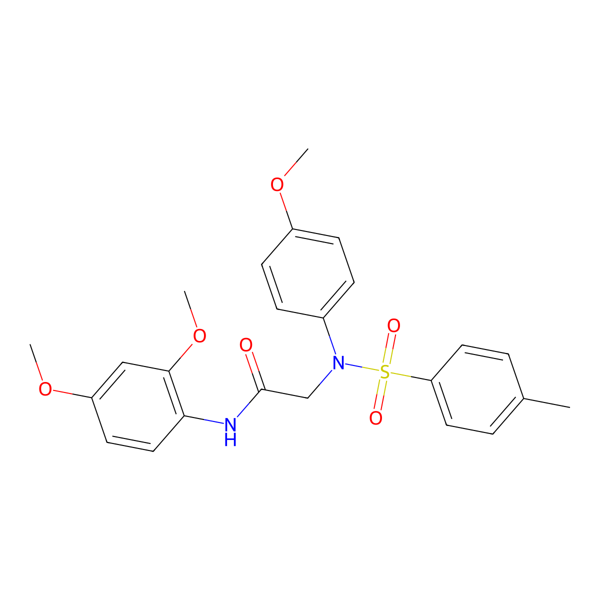 N-(2,4-dimethoxyphenyl)-2-(4-methoxy-N-(4-methylphenyl)sulfonylanilino)acetamide molecular structure, CAS 6215-20-9